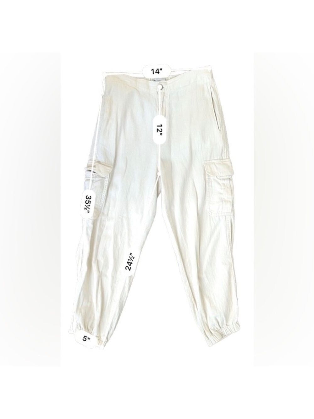 Zara Linen Cargo Jogger Pants In Cream
Size 6 - Picture 7 of 7